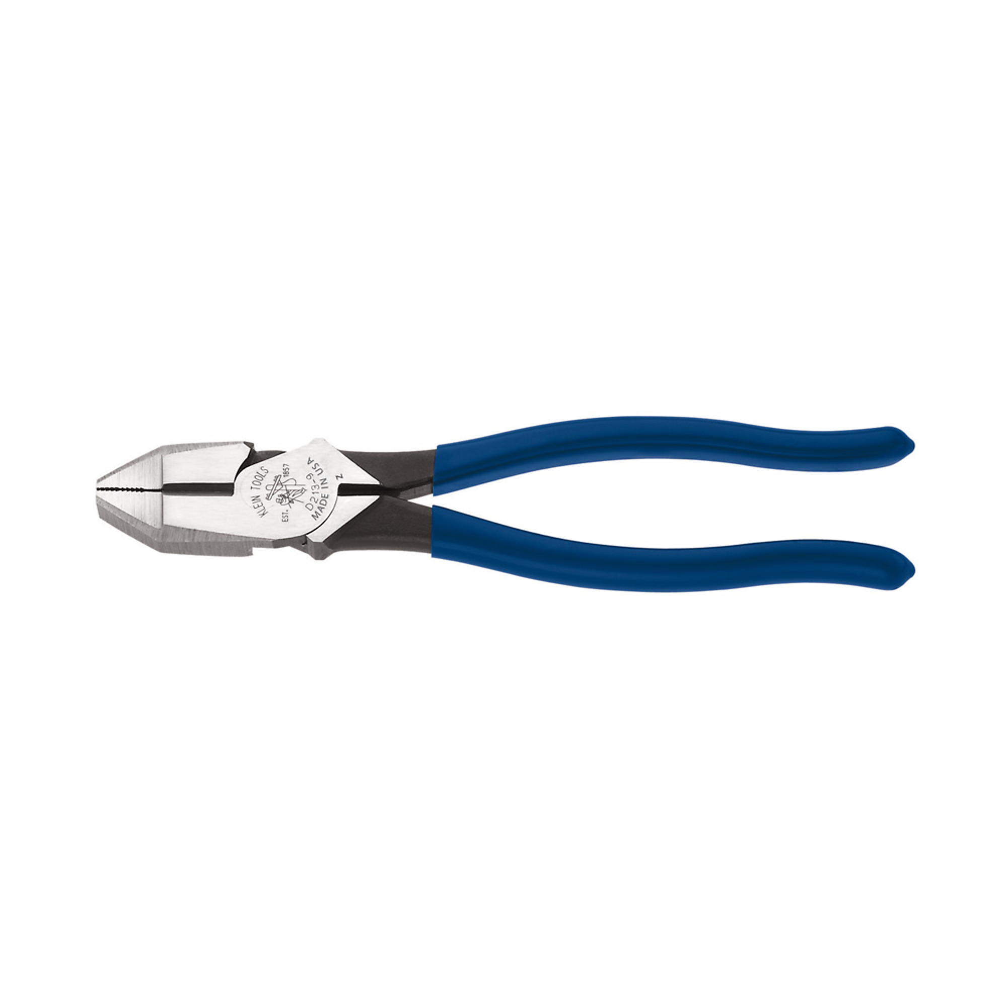 Klein Tools Lineman's Square Nose Pliers — 9in., High-Leverage, Side-Cutting, Model# D213-9